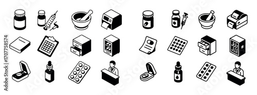 Vet Clinic Icons Set