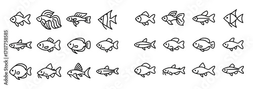 Minimalist Fish Icons
