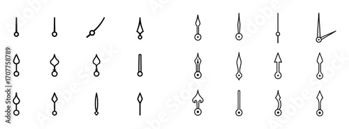 Minimalist Clock Hands Icons