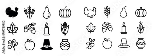 Thanksgiving Icons Set