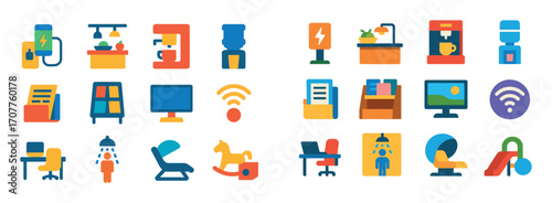 Colorful Airport Lounge Icons