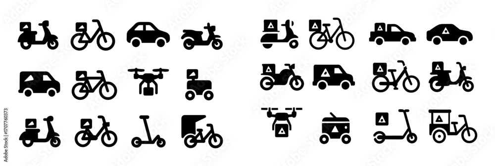 Fototapeta premium Pizza Delivery Icons