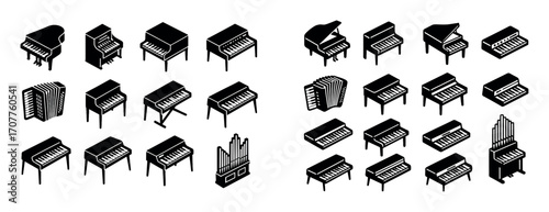 Musical Keyboard Icons Grid