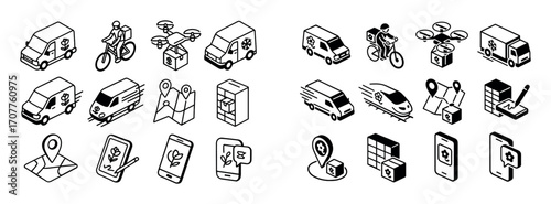 Flower Delivery Icons