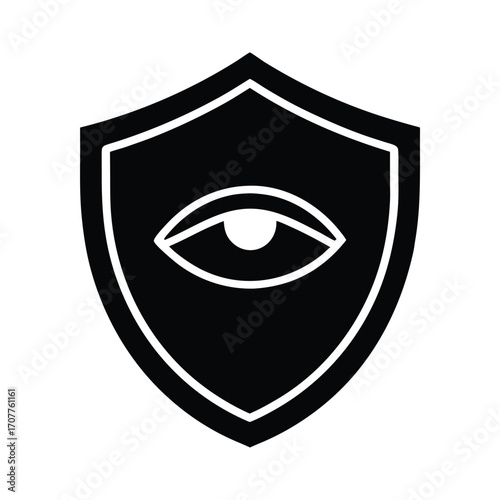 Shield With Closed Eye Hidden Security