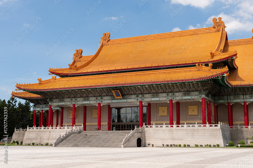 Fototapeta premium National Theater Hall of Taiwan at national Taiwan democracy square of Chiang Kai Shek memorial hall