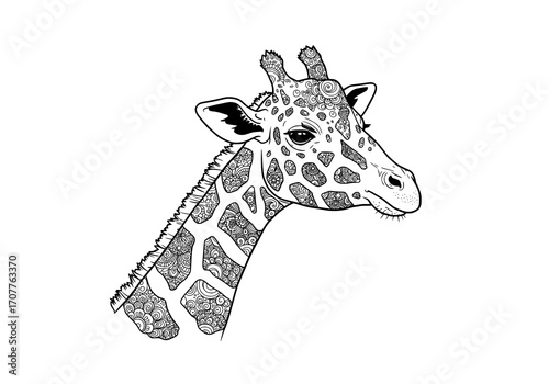 Giraffe Head Zentangle