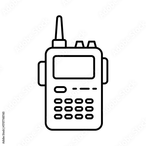 Firefighter Walkie Talkie Icon – Flat Design Contrast Colors Communication Device