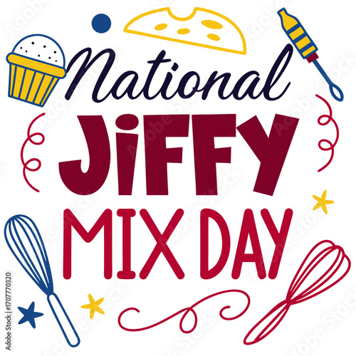 NATIONAL JIFFY MIX DAY vector illustration