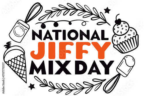 NATIONAL JIFFY MIX DAY vector illustration