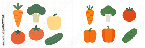 Colorful collection of fresh organic garden vegetables including carrots broccoli tomatoes bell peppers and cucumber