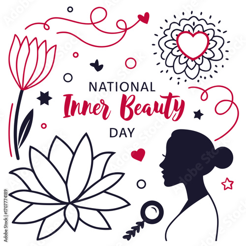 NATIONAL INNER BEAUTY DAY vector illustration