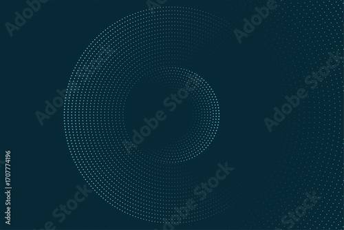 3D glowing techno abstract background dark teal space with circle stripes decoration | Modern graphic design element future style concept for banner, flyer, card, brochure cover
