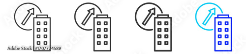 Company Takeover icon set collection in creative outline style for business with multiple thickness variations suitable for acquisition illustration vector and design needs