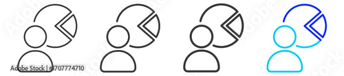 Minority Share icon set collection in creative outline style for business with multiple thickness variations suitable for acquisition illustration vector and design needs