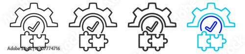 Strategic Alliance icon set collection in creative outline style for business with multiple thickness variations suitable for acquisition illustration vector and design needs
