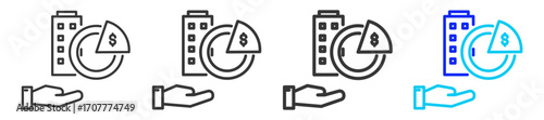Equity Acquisition  icon set collection in creative outline style for business with multiple thickness variations suitable for acquisition illustration vector and design needs