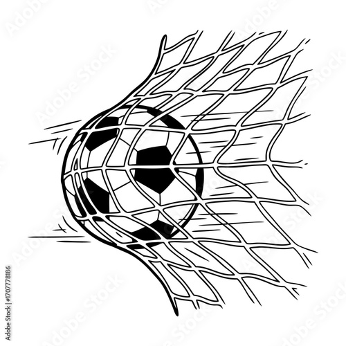 Soccer ball scoring a goal in the net, a dynamic vector sports illustration concept 13