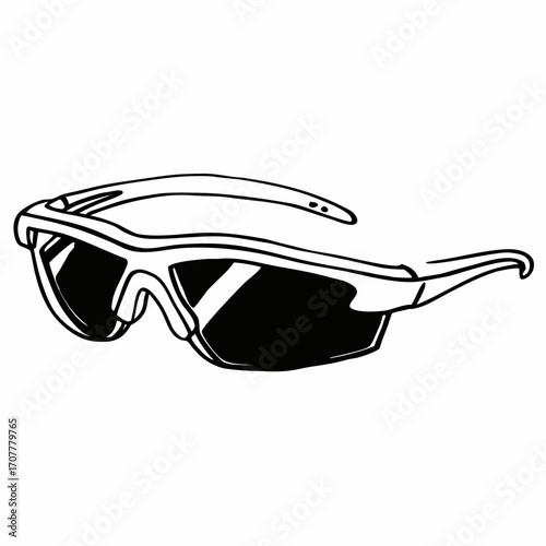 Sports Sunglasses with Dark Lenses and White Frame eyewear protection