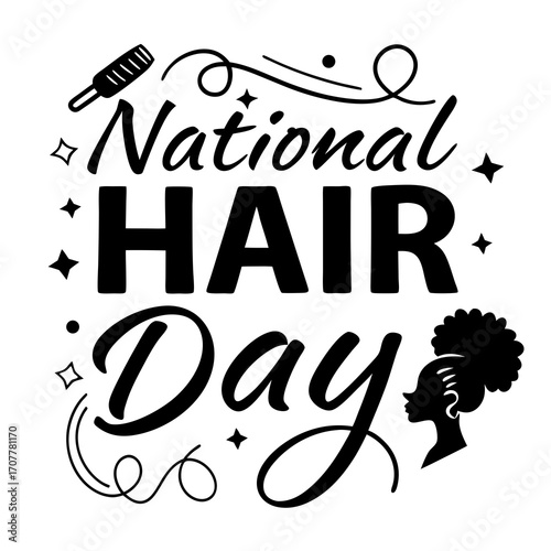 NATIONAL HAIR DAY vector illustration