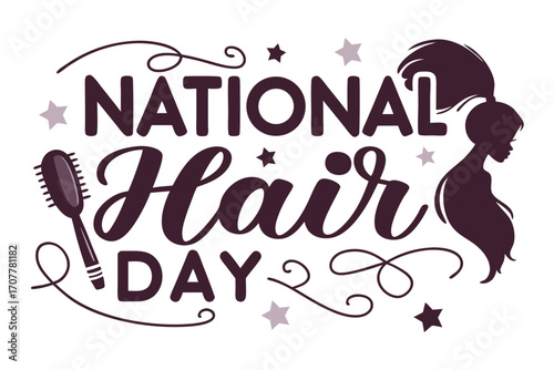 NATIONAL HAIR DAY vector illustration
