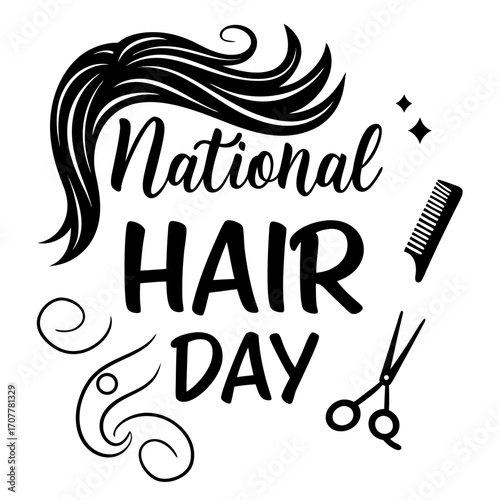 NATIONAL HAIR DAY vector illustration