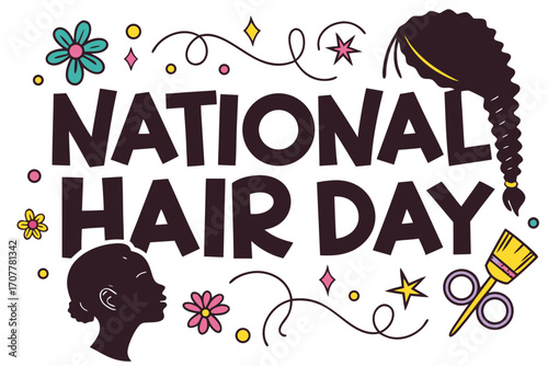 NATIONAL HAIR DAY vector illustration