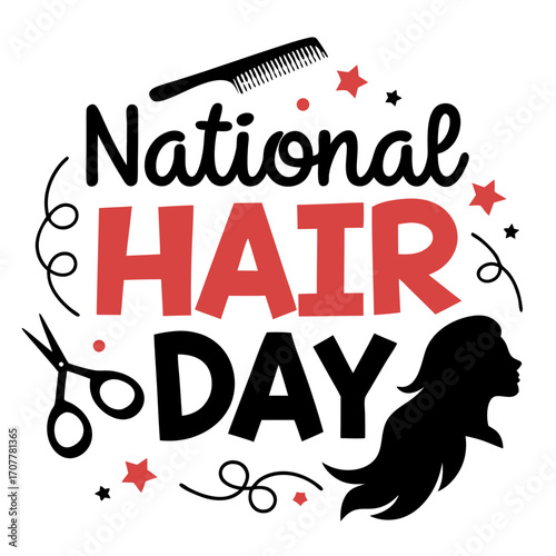 NATIONAL HAIR DAY vector illustration