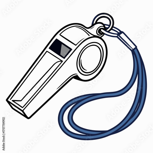 Sports Whistle with Lanyard and Blue Cord referee whistle coach whistle