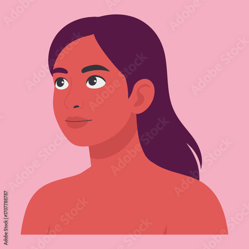 Portrait of a young Hispanic woman in profile