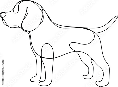 Continuous One Line Drawing of a Dog Vector Illustration