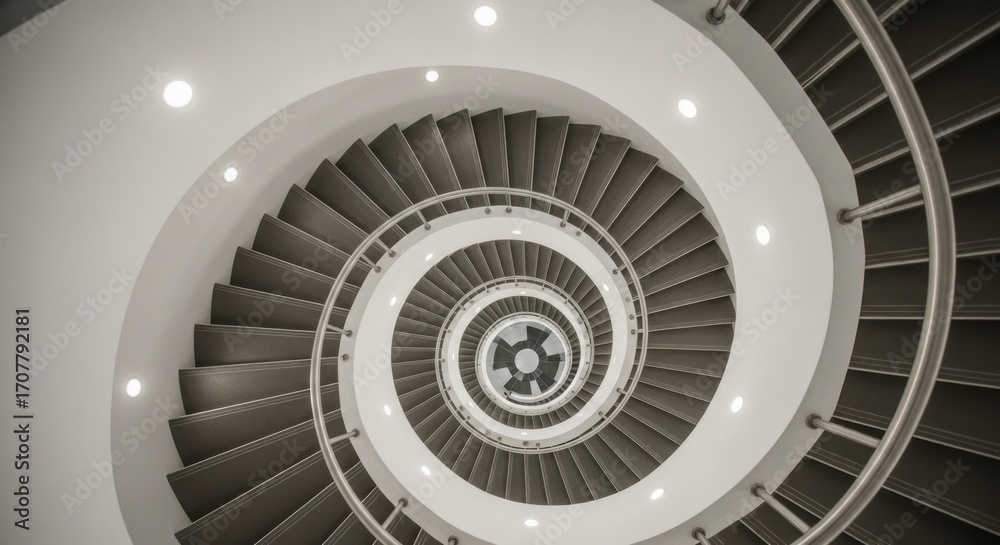 Fototapeta premium Spiral staircase in a modern building