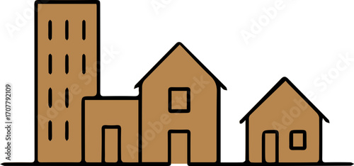 Minimalist Line Art Modern House 