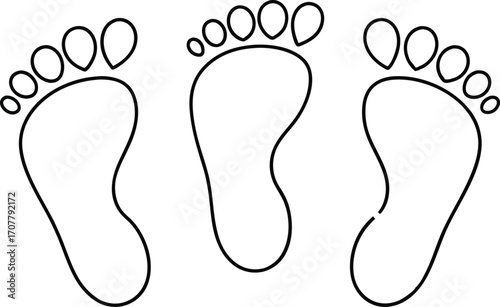 Continuous Line Drawing of Feet Vector, Feet Single Line Art Vector, One Single Line Art of Feet Illustration