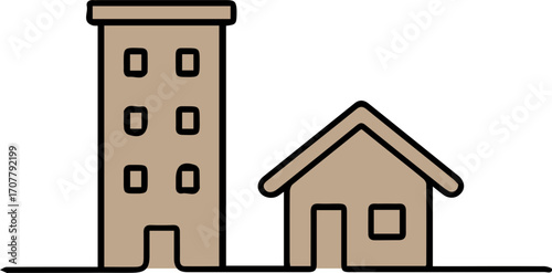 Minimalist Line Art Modern House 
