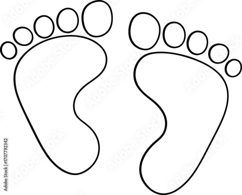Line Drawing of Two Feet, Continuous Outline Art, Minimalist Vector Graphic for Design