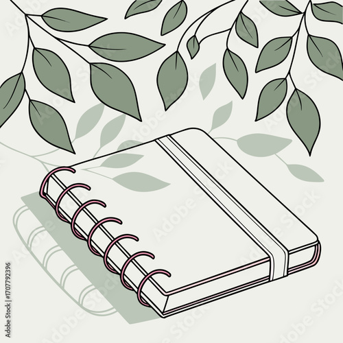 book and leaves