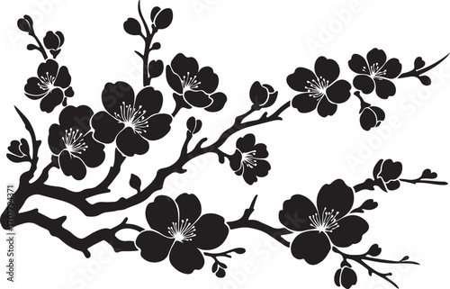 Blossom Silhouette: An elegant silhouette of cherry blossoms dancing against a minimalist backdrop. A visual ode to the delicate beauty of spring.