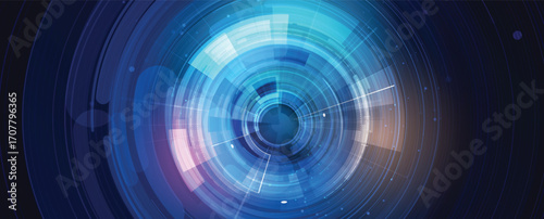 Abstract circle on technology or business futuristic particle background