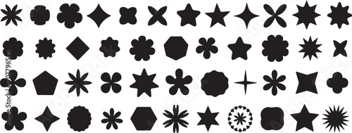 Shapes Silhouette Collection: A meticulously crafted assortment of geometric shapes, ranging from classic stars to intricate floral designs, creating a visually engaging and versatile collection.
