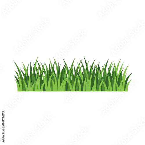 Isolated clump of cartoon green grass for design. A fresh, natural element for spring or summer themes, lawn care, or environmental concepts