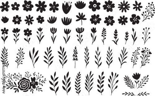 Elegant Floral Illustrations: A sophisticated collection of hand-drawn floral illustrations and botanical designs, perfect for adding a touch of nature and grace to your projects.