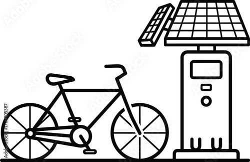 Solar powered bicycle charging station sustainable transport