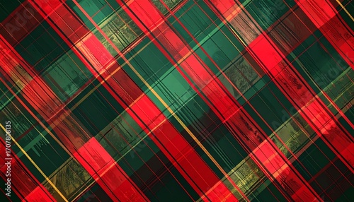 Wallpaper Mural Seamless red and green plaid fabric texture background, vector, tartan Torontodigital.ca