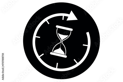 Stopwatch vector icons, hourglass symbols, timer design, countdown graphics, speed concept, time passing, clock silhouette, urgency sign, deadline icon, fast