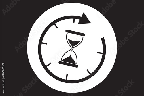 set of sand clock illustrations with varying frames and sand amounts. Hourglass shapes in multiple variations. Vector icon set of hourglasses with falling sand.