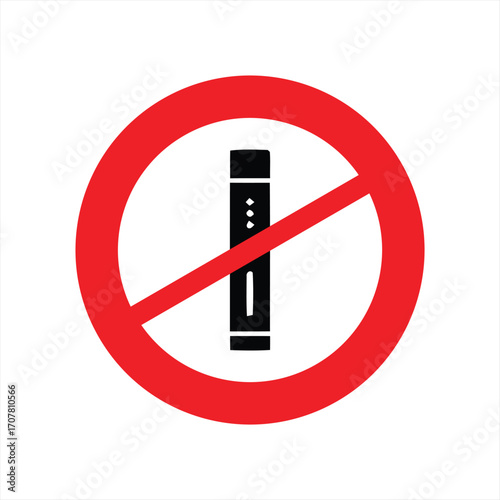 Prohibition sign for electronic cigarettes or vaping devices.