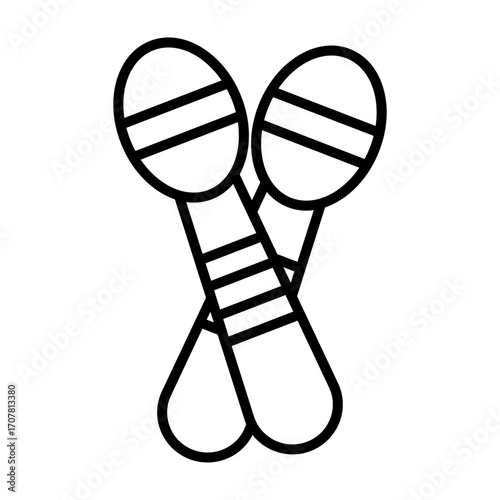Maracas vector line icon design