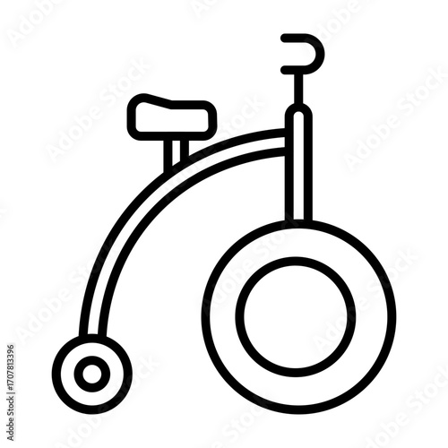 Monocycle vector line icon design