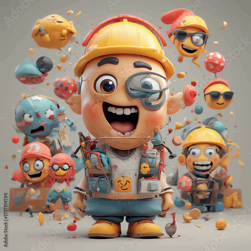Cheerful Construction Crew A 3D Animated Adventure
